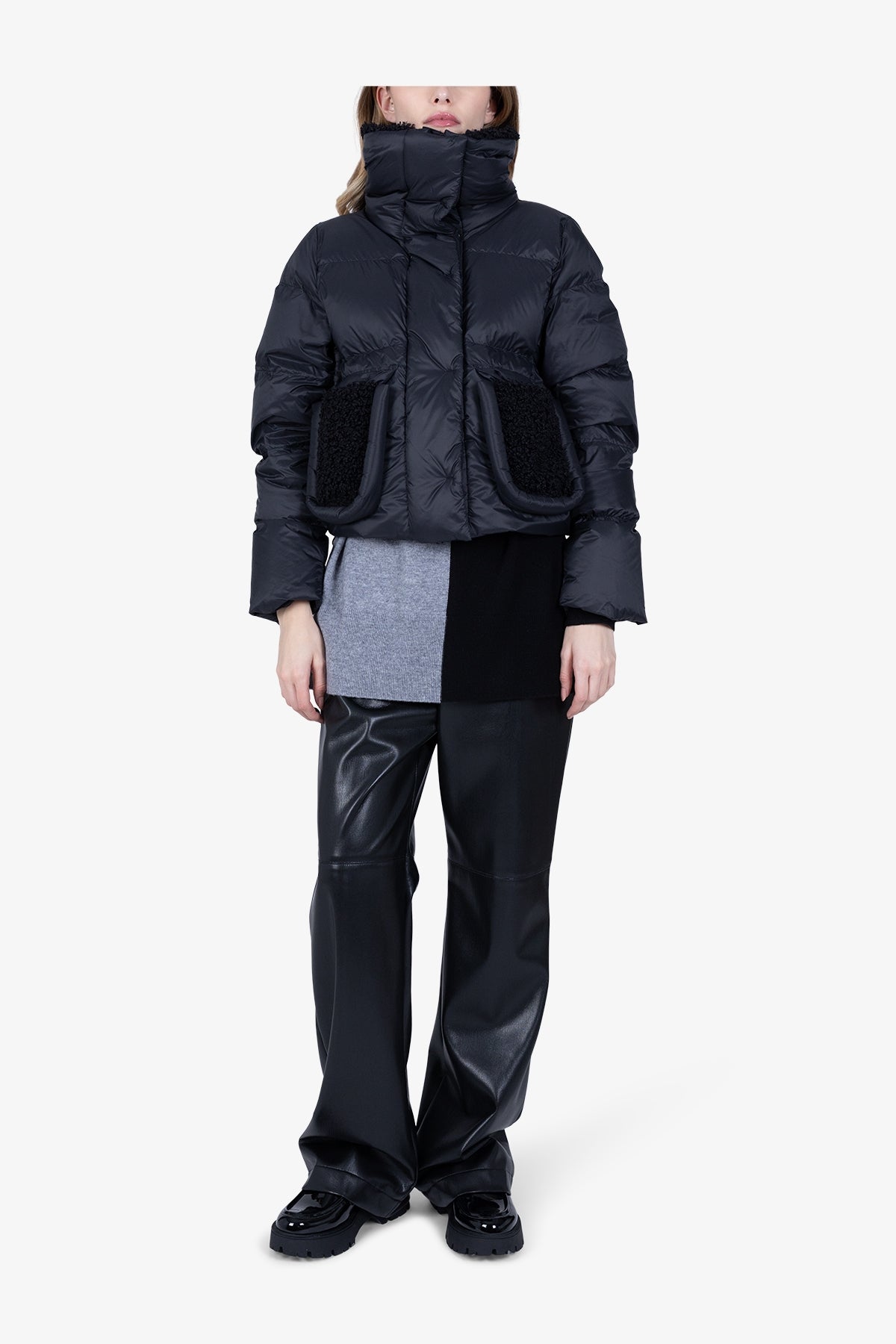 Down Jacket with Plush Details
