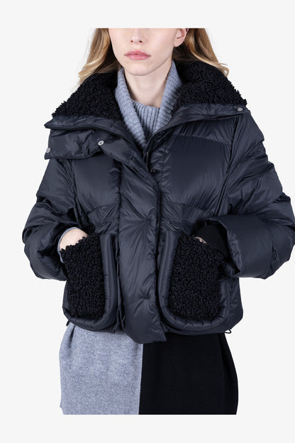 Down Jacket with Plush Details