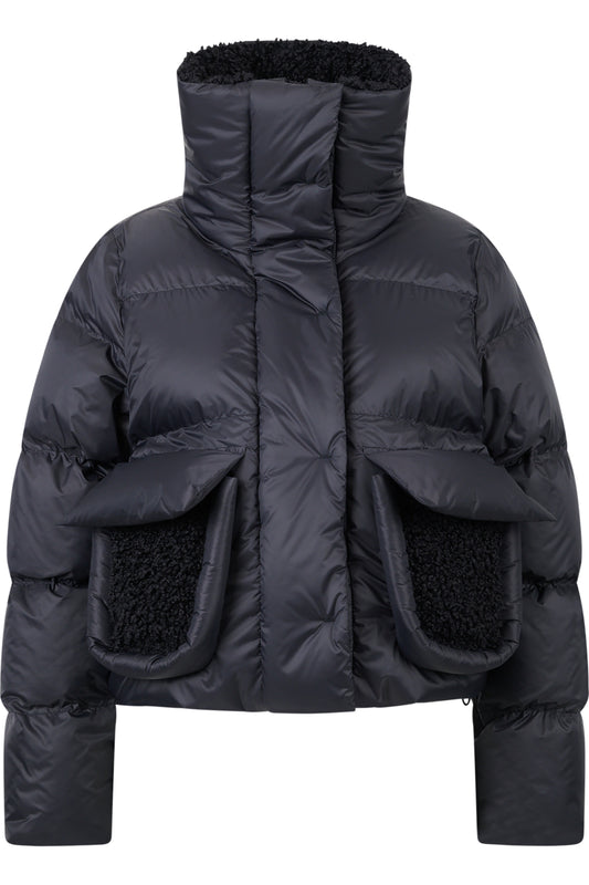 Down Jacket with Plush Details