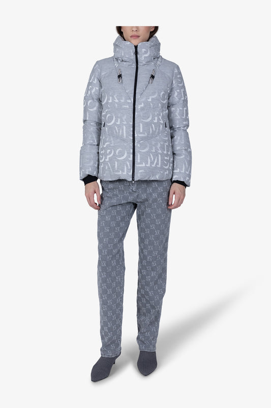 抽繩立領字母提花羽絨夾克