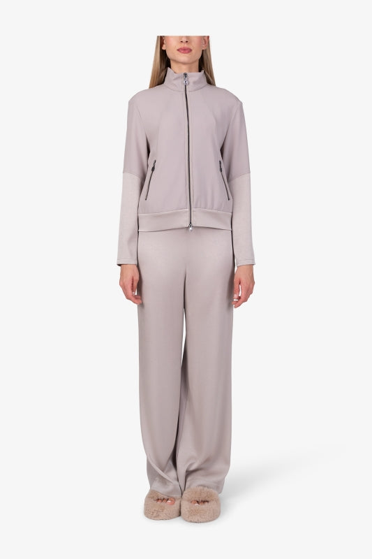 Crépe Jacket with Matt-gloss Contrasts