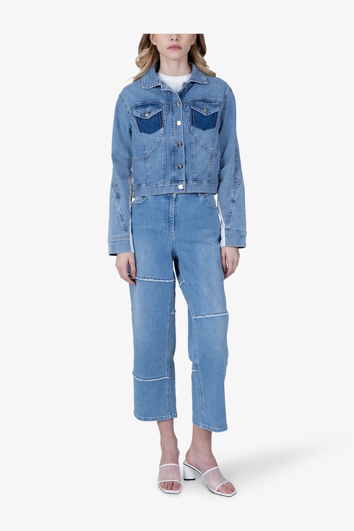 Denim Bomber Jacket with Cotton