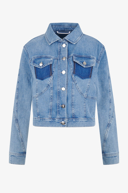 Denim Bomber Jacket with Cotton
