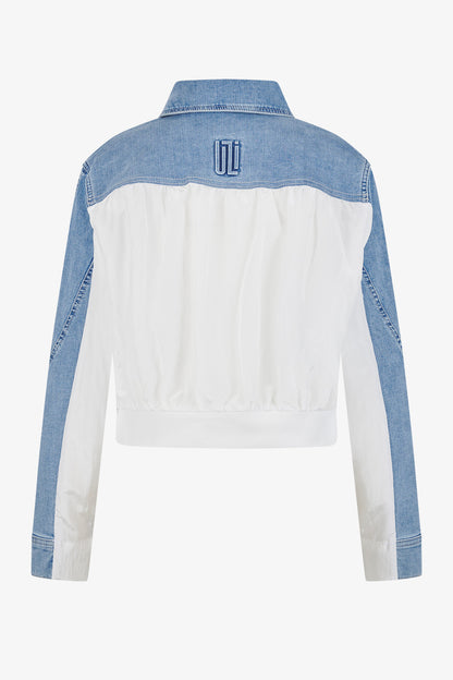 Denim Bomber Jacket with Cotton