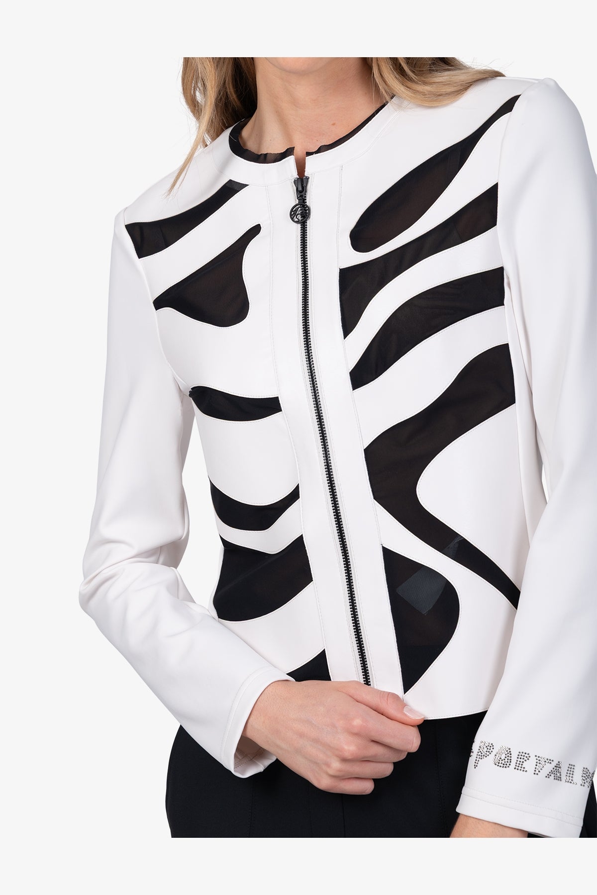 Elegant Jacket with Zebra Laser Motif