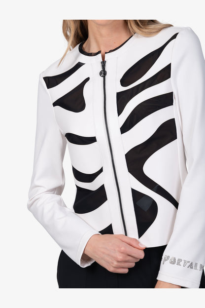 Elegant Jacket with Zebra Laser Motif
