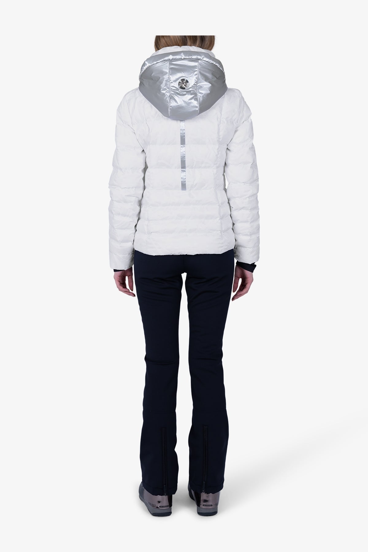 連帽立領提花羽絨夾克