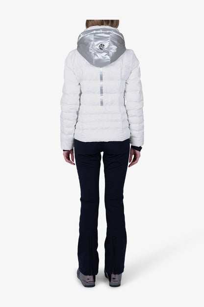 連帽立領提花羽絨夾克