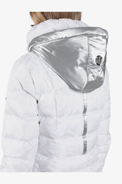 連帽立領提花羽絨夾克