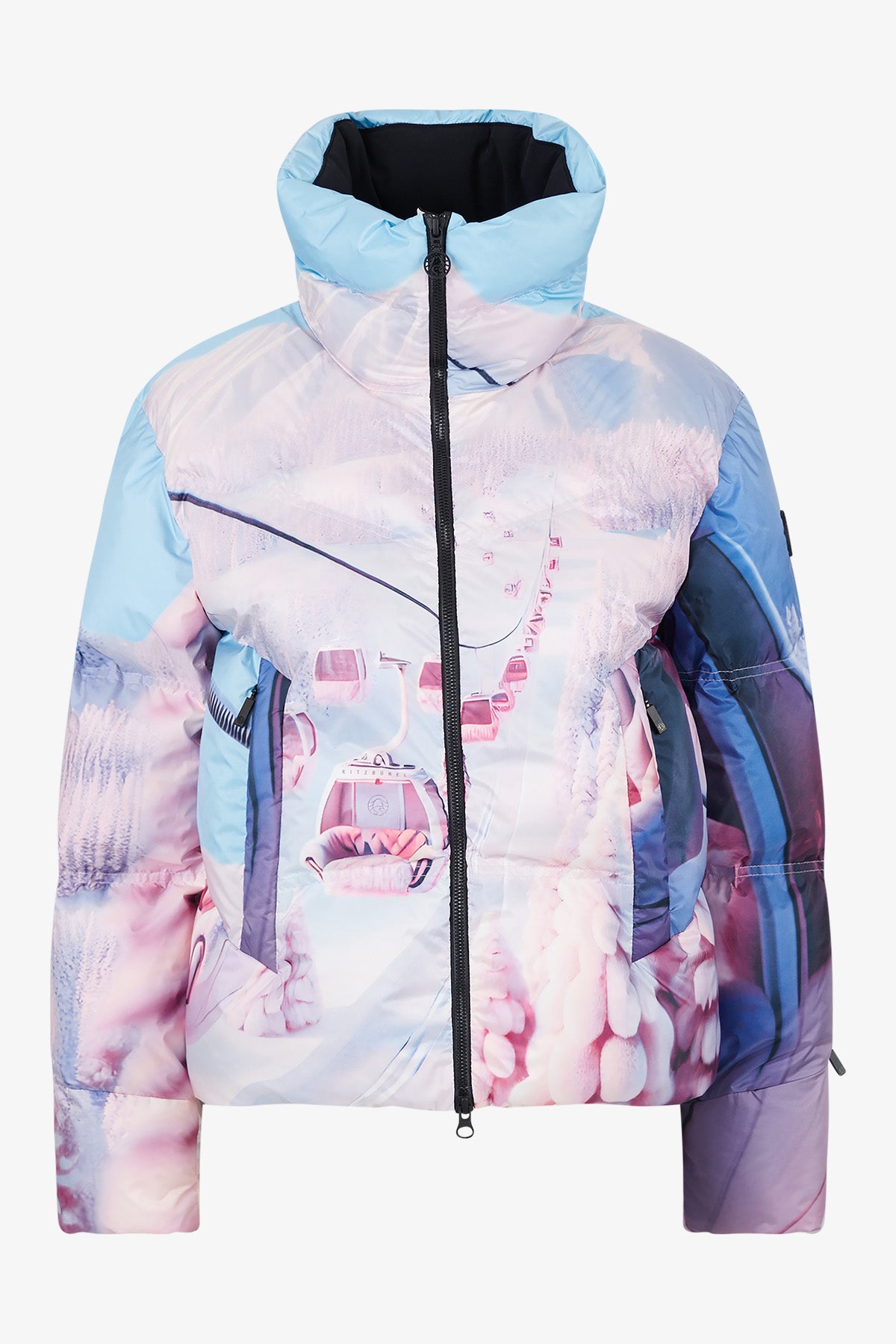 高領印花羽絨服