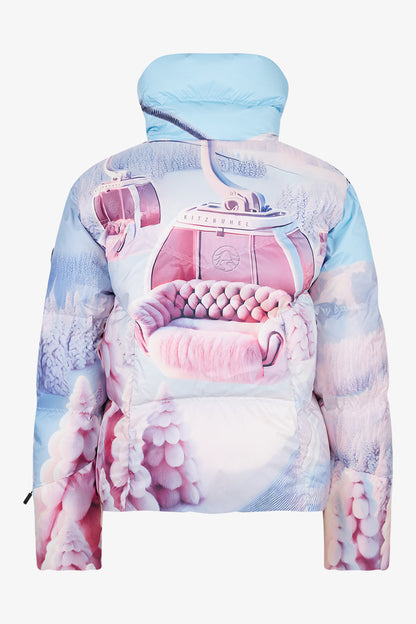 高領印花羽絨服