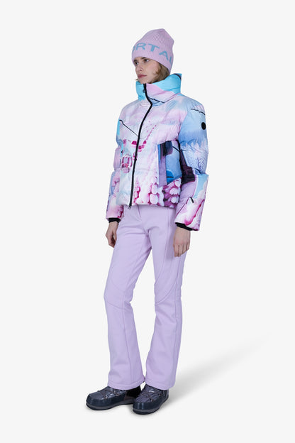 高領印花羽絨服