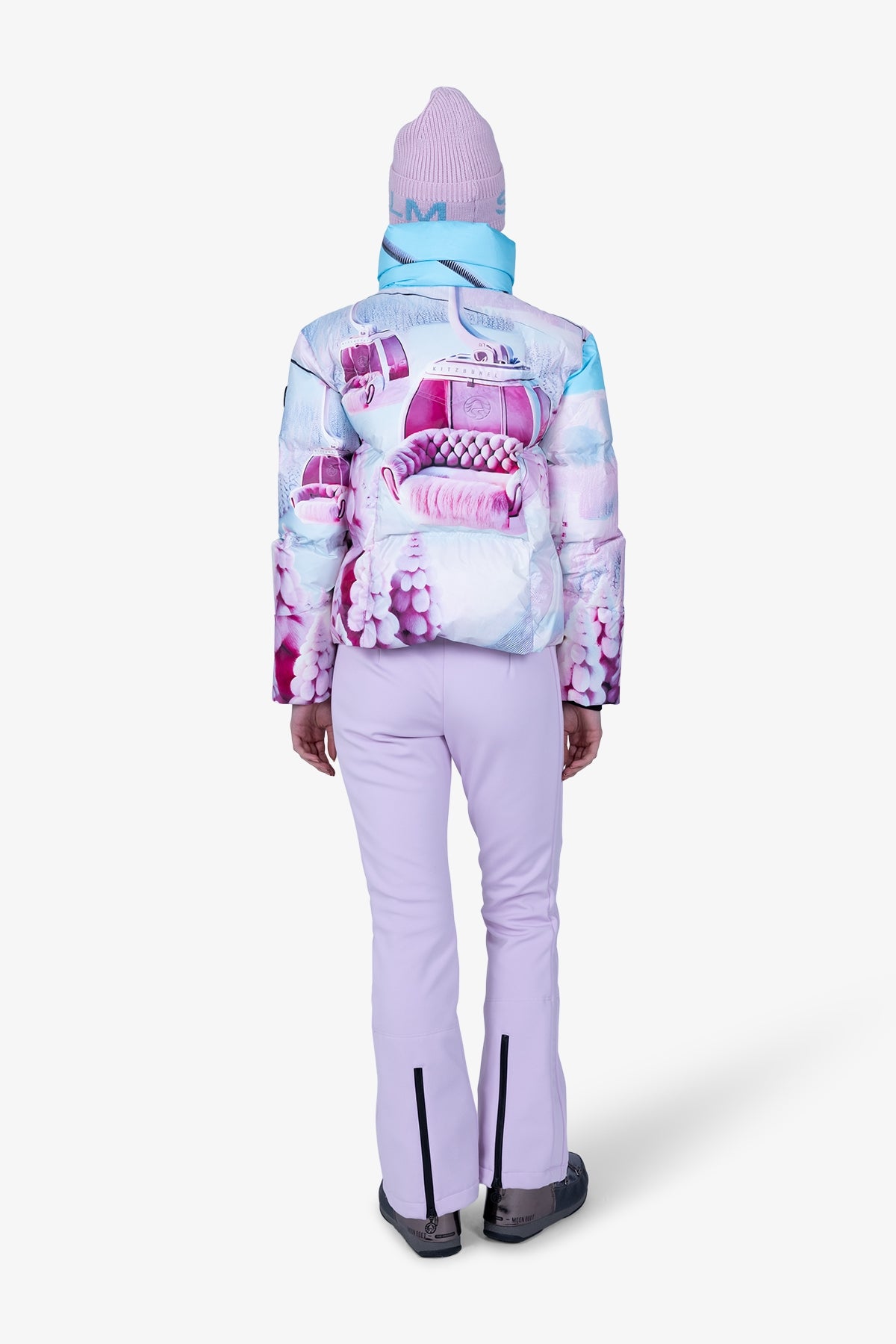 高領印花羽絨服