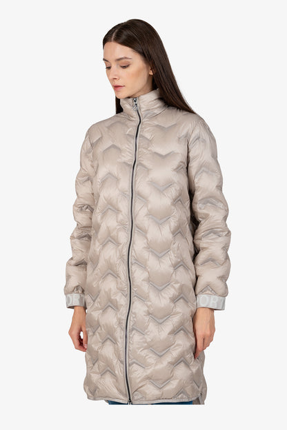 Lightweight Down Coat with Stand-up Collar