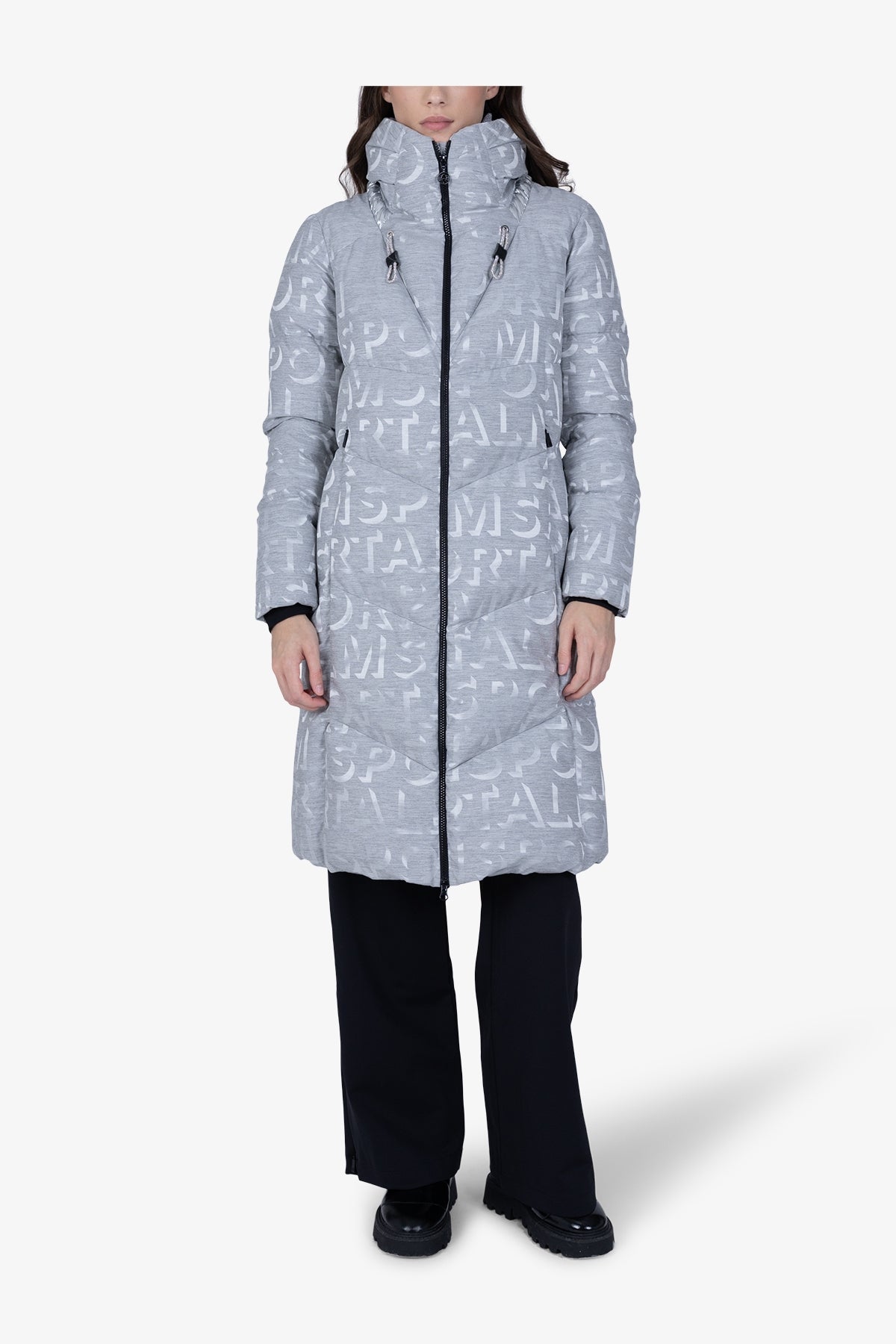 Down Coat in Jacquard Design