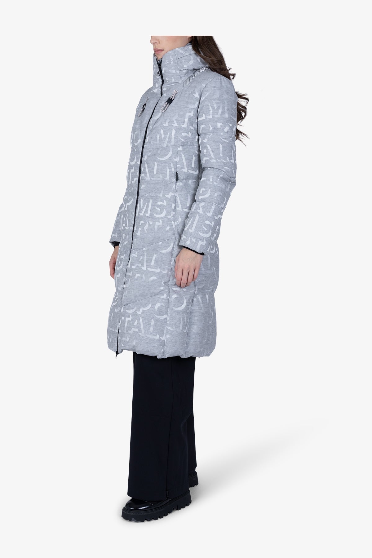 Down Coat in Jacquard Design