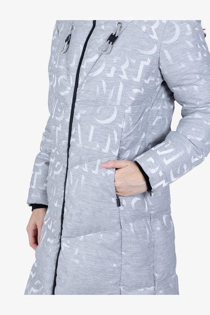 Down Coat in Jacquard Design