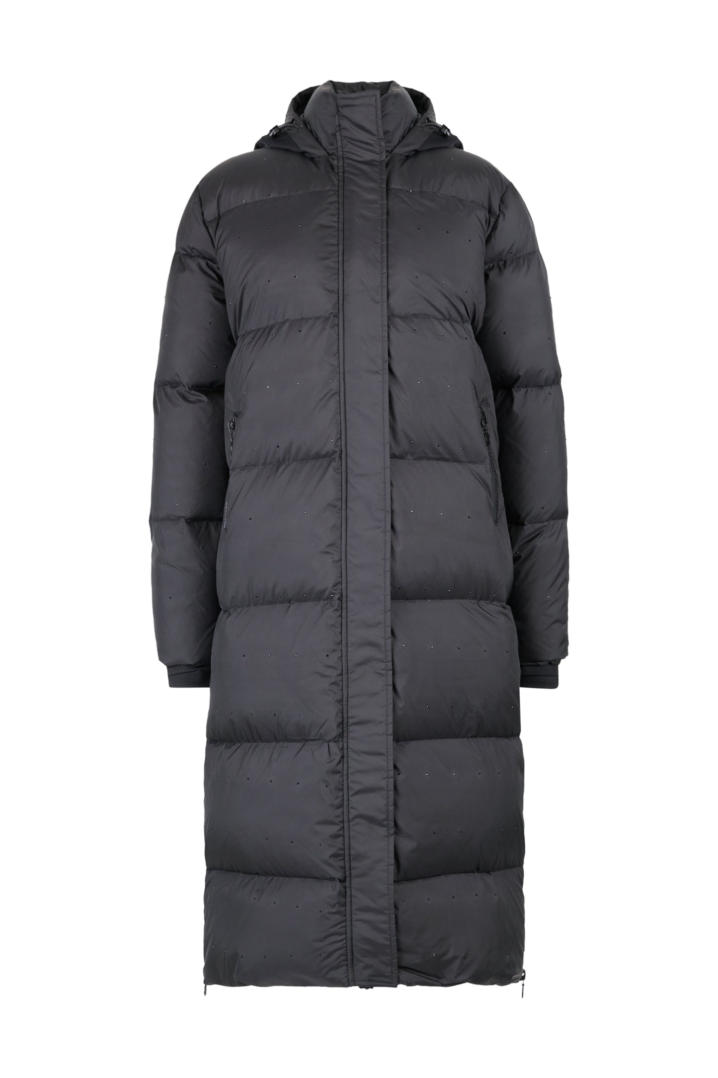 Down Coat with Sparkling Gemstones