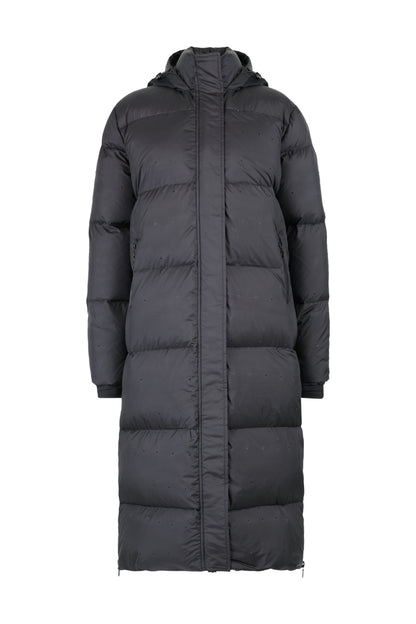 Down Coat with Sparkling Gemstones