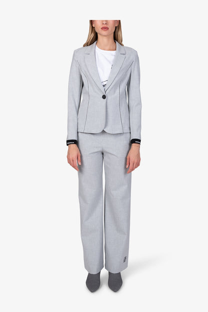 Logo印字袖口翻領西裝外套