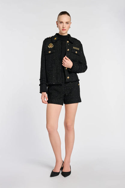 Sequin Tweed Shorts
