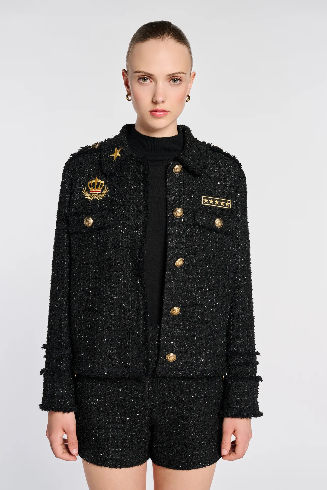 Sequin Tweed Shorts