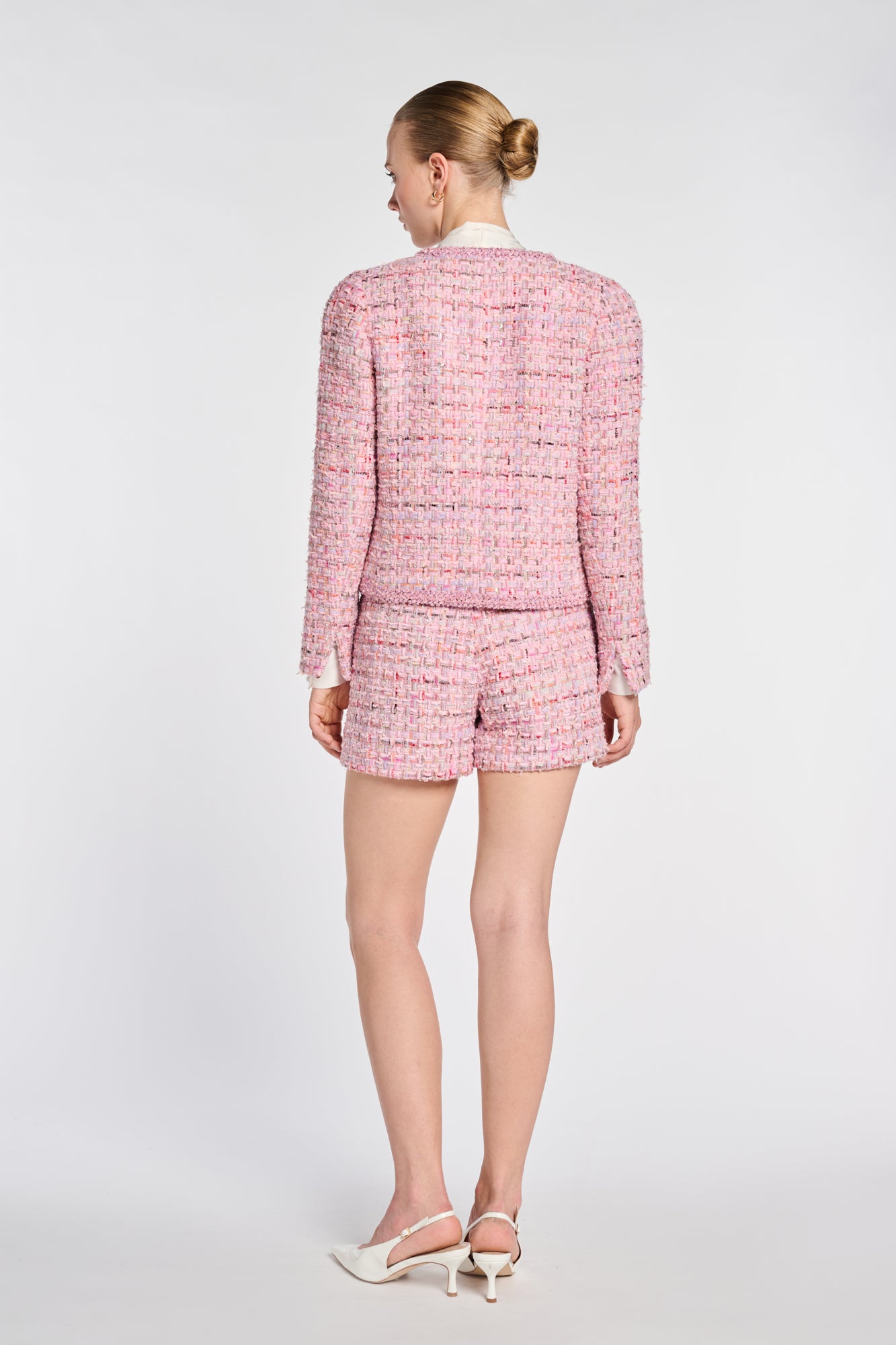 Pastel Tweed Jacket with Braiding