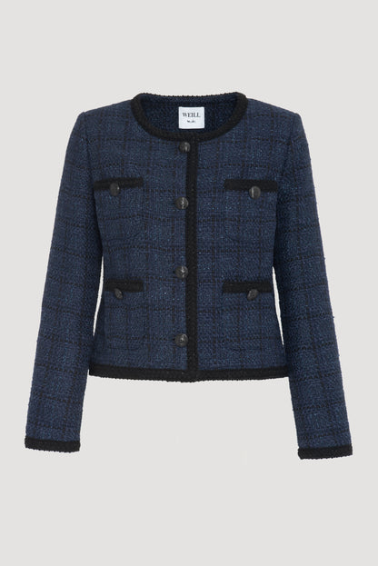 Tweed Jacket with Trim