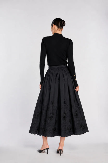 Embroidered Long Skirt