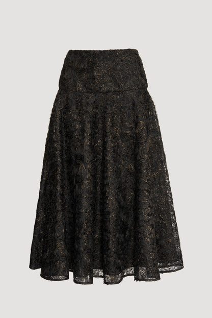 Long Iridescent Lace Skirt