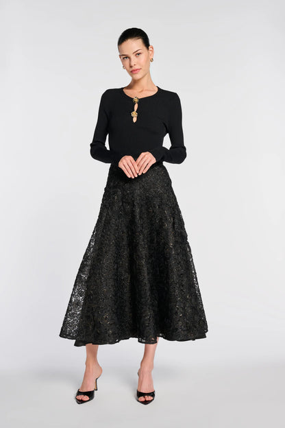 Long Iridescent Lace Skirt