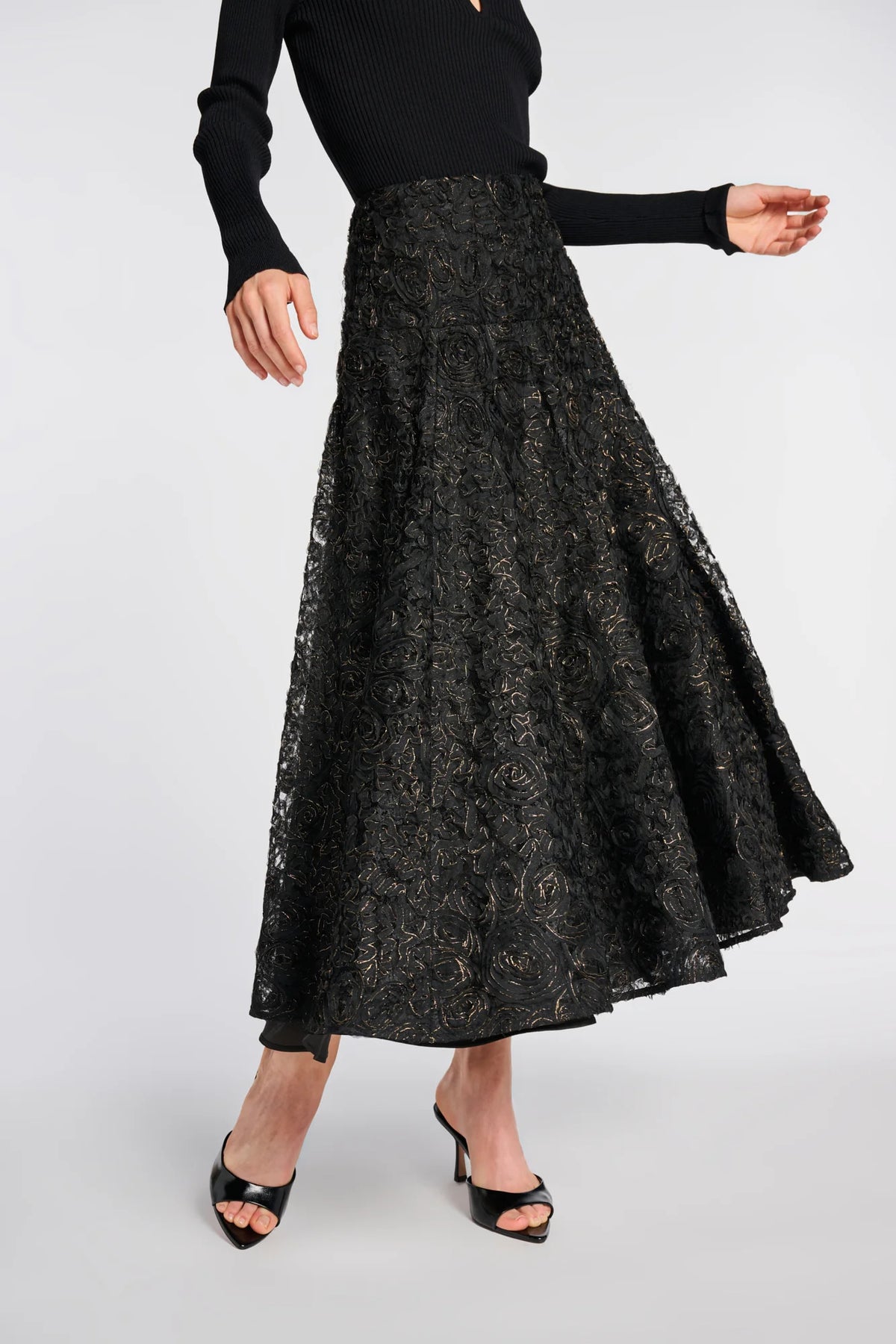 Long Iridescent Lace Skirt