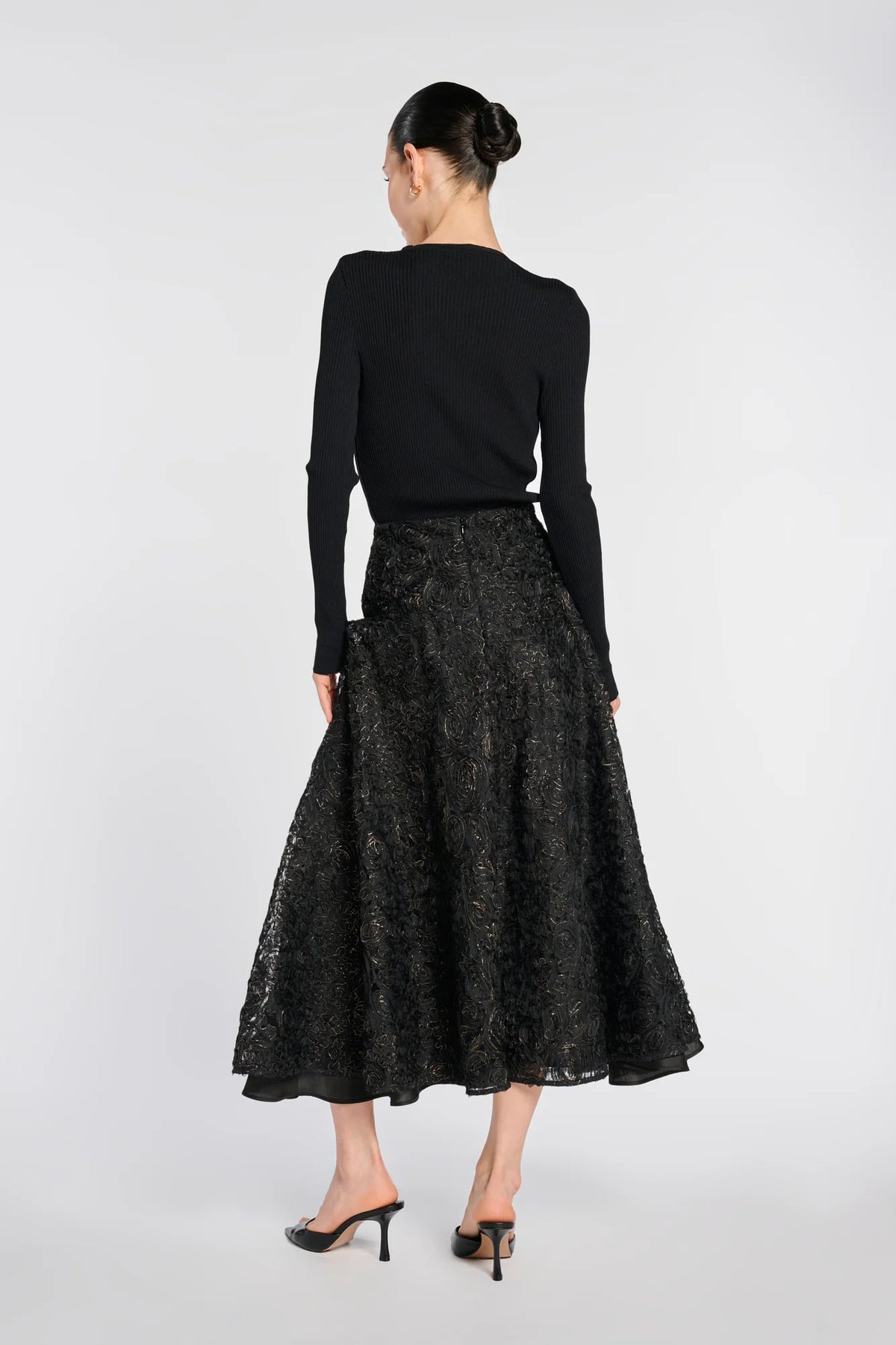Long Iridescent Lace Skirt