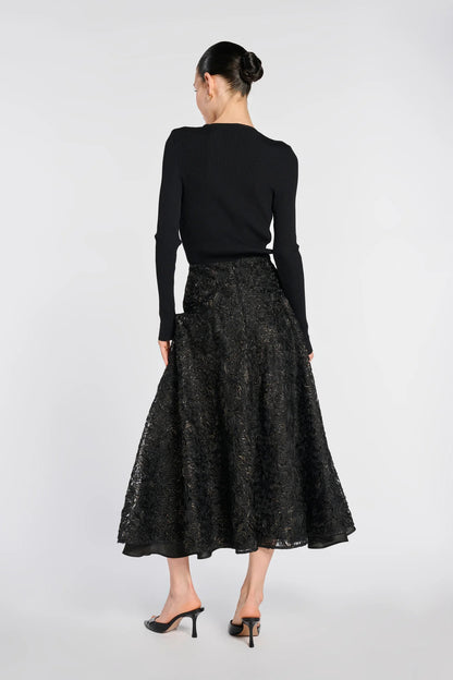 Long Iridescent Lace Skirt