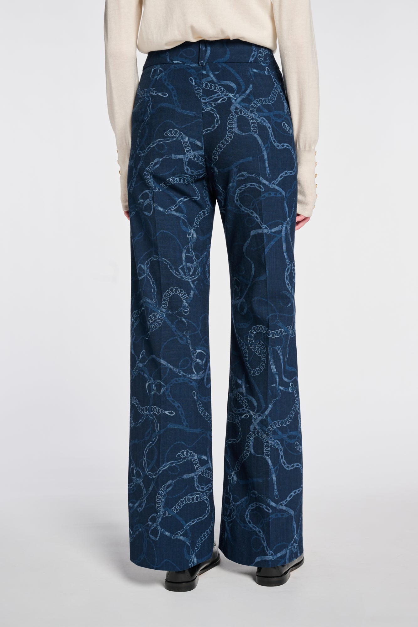 Printed Denim Trousers