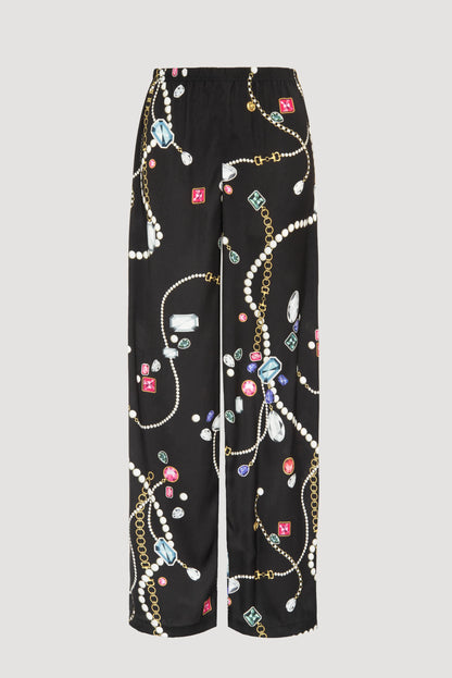Printed Elastic-waist Trousers