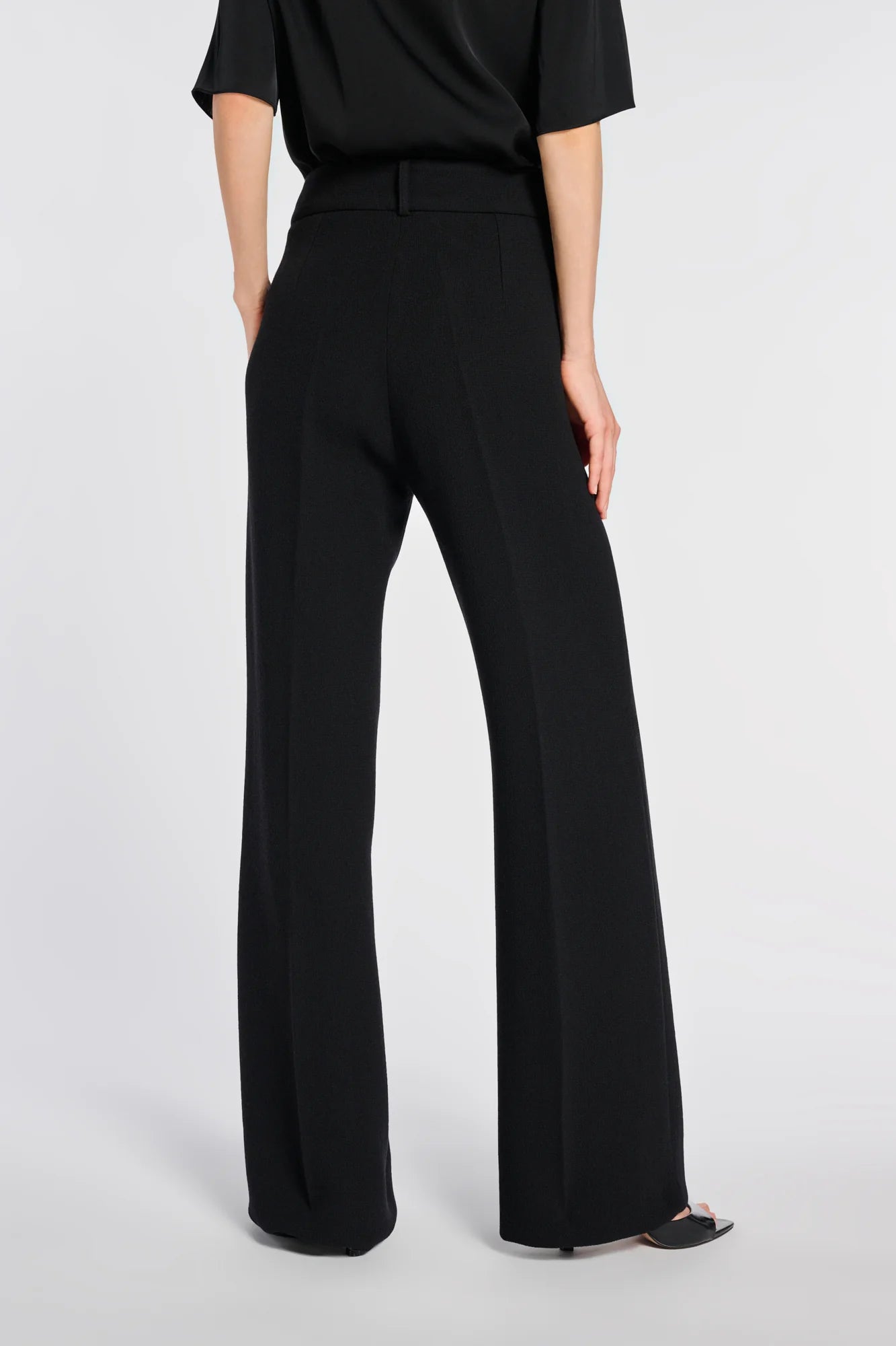 Wide-leg Wool Crepe Trousers