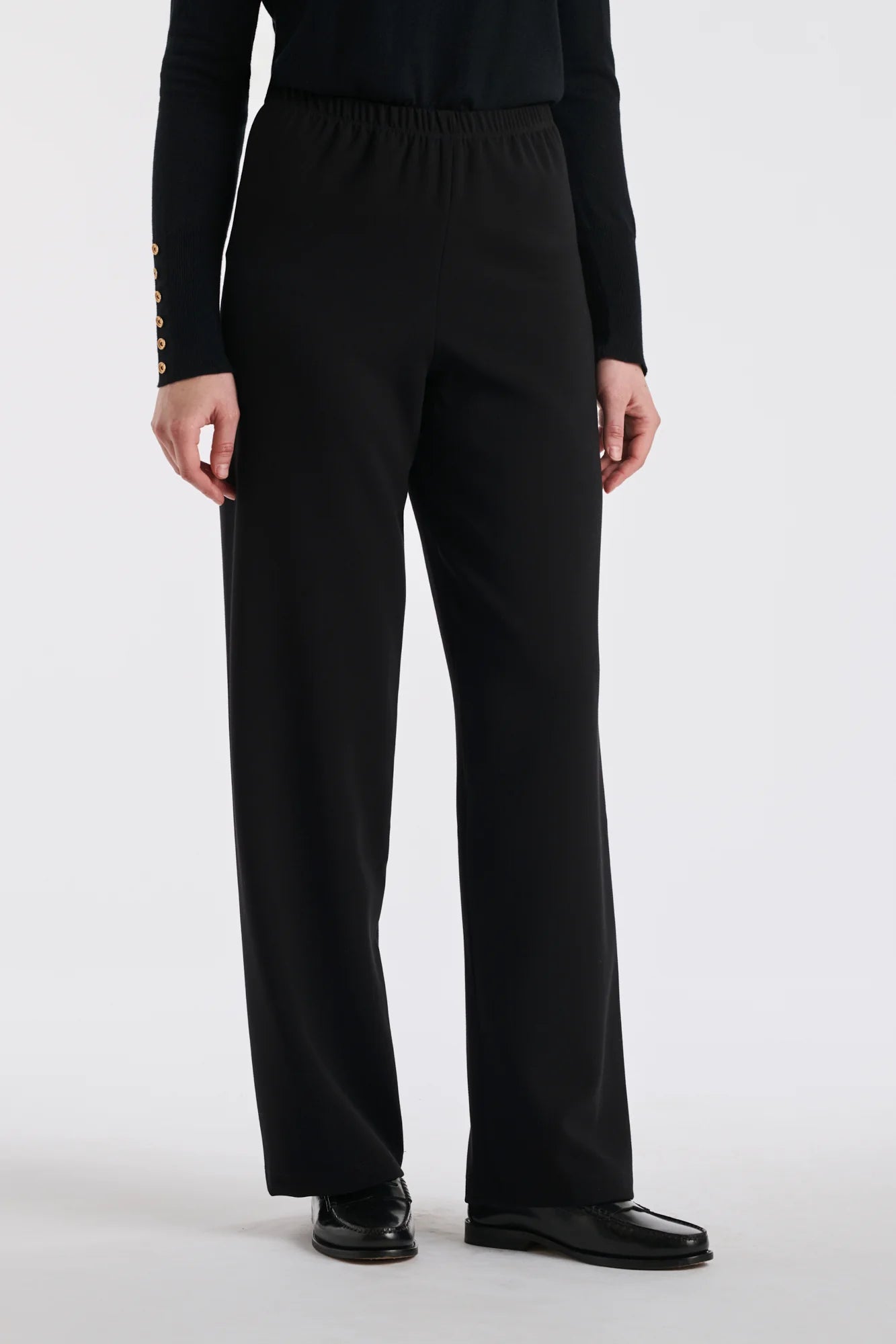 Wide-leg Elastic-waist Trousers