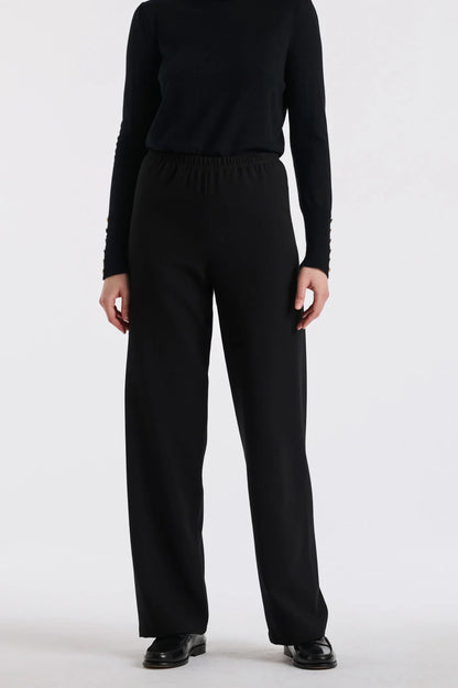 Wide-leg Elastic-waist Trousers