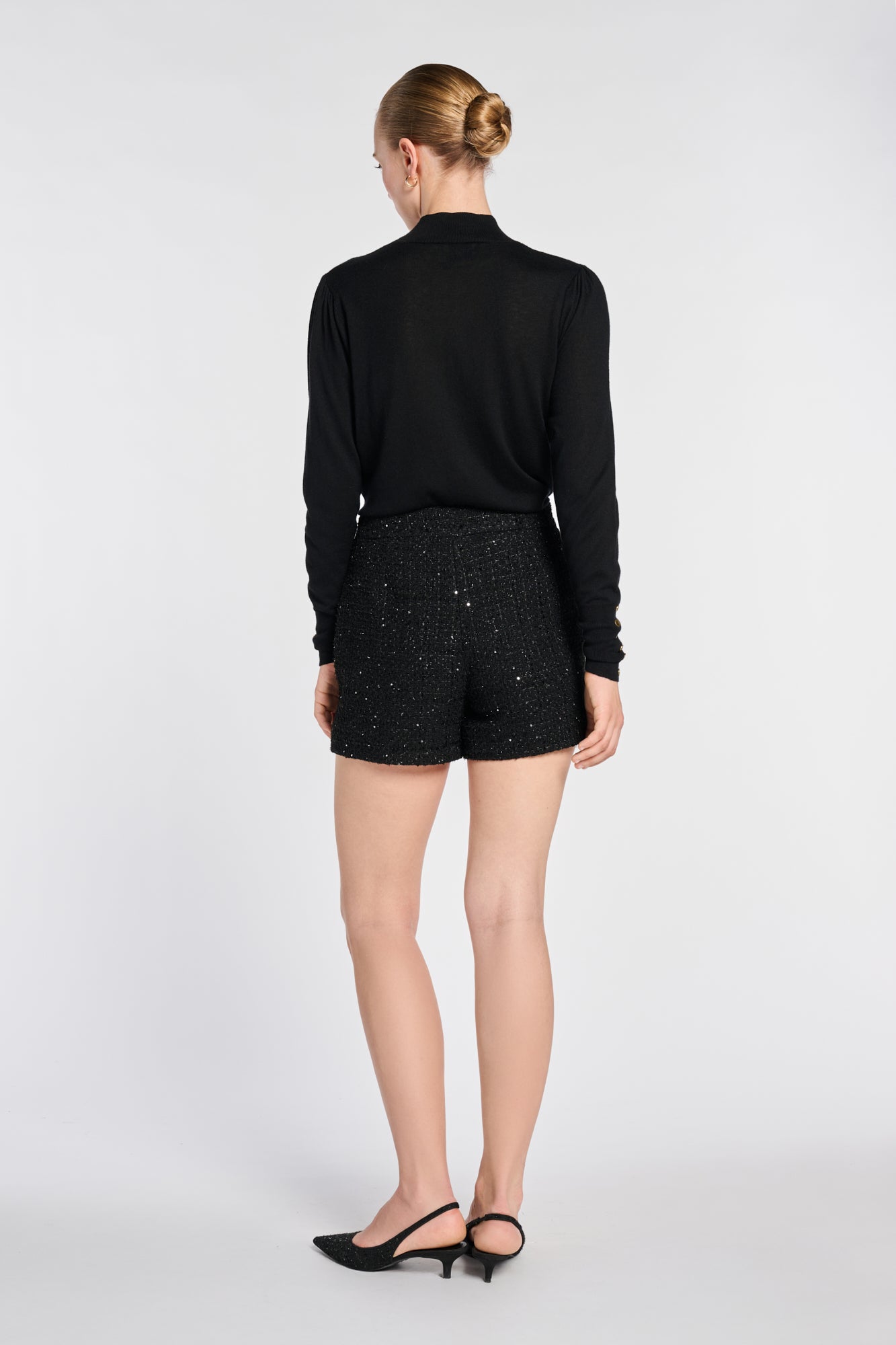 Sequin Tweed Shorts