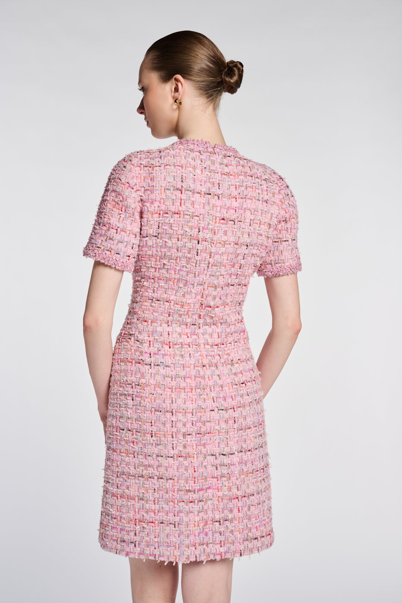 Tweed Dress with Jewellery Buttons