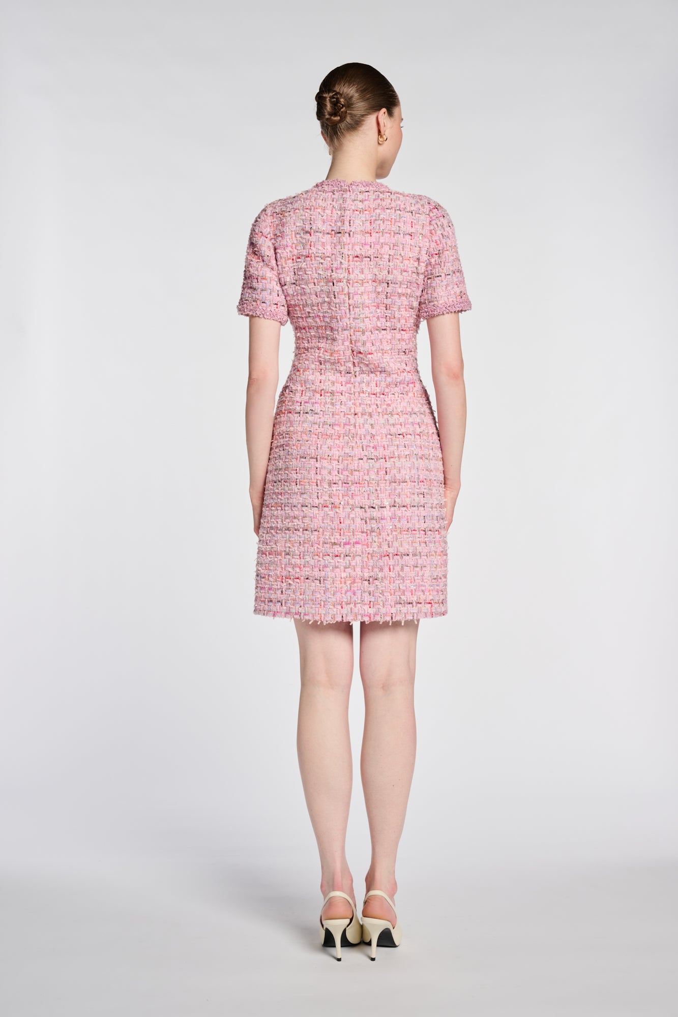 Tweed Dress with Jewellery Buttons