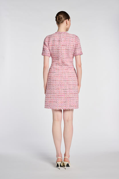 Tweed Dress with Jewellery Buttons
