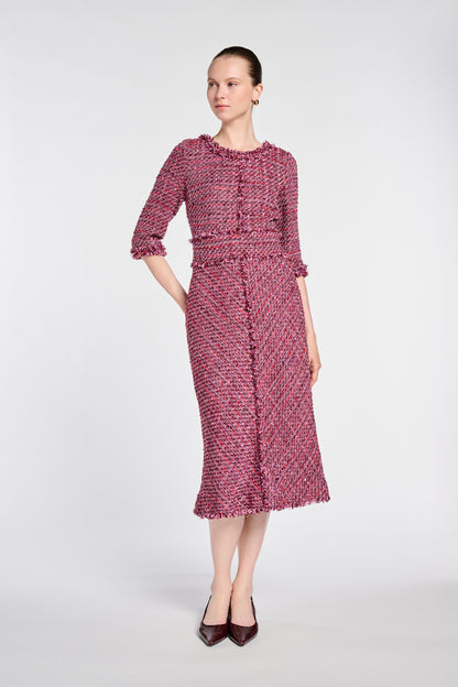 Flowing Iridescent Tweed Dress