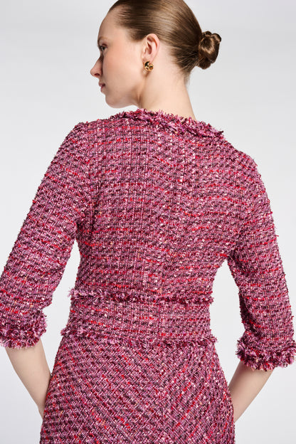 Flowing Iridescent Tweed Dress