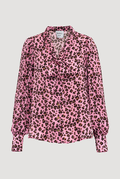 Animal-print Silk Blouse