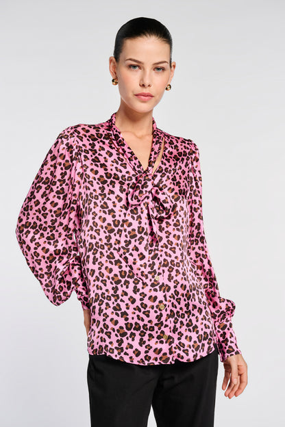 Animal-print Silk Blouse