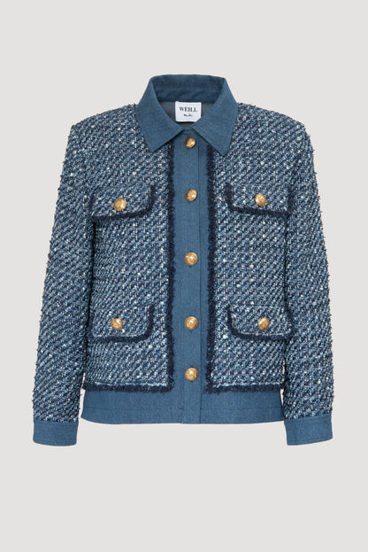 Tweed and Denim Overshirt