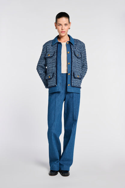 Tweed and Denim Overshirt