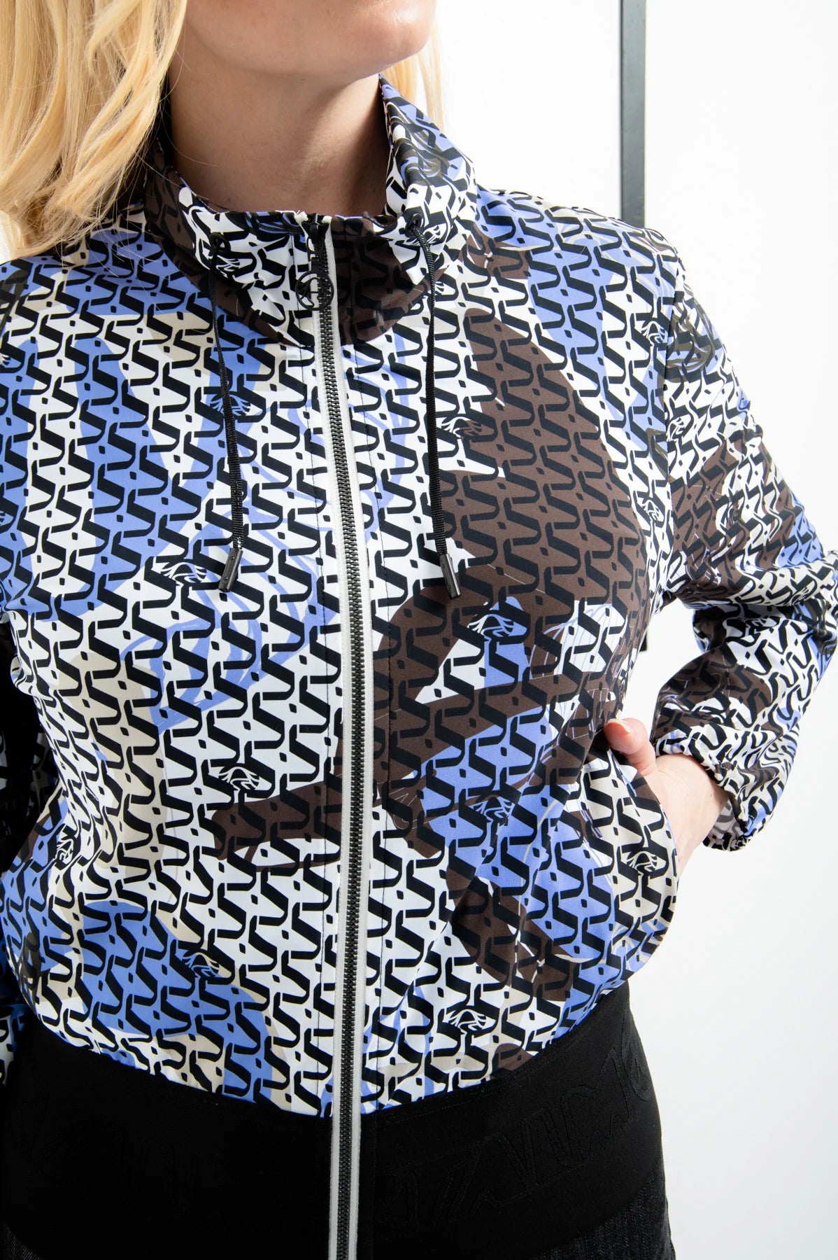 Blouson Jacket with Allover Print